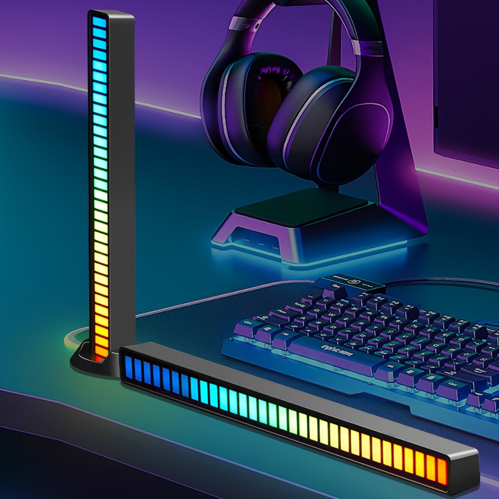 Комплект 2 RGB звук‑реактивни LED светлини HOTU – USB зареждане, идеални за гейминг и парти атмосфера - Image 2