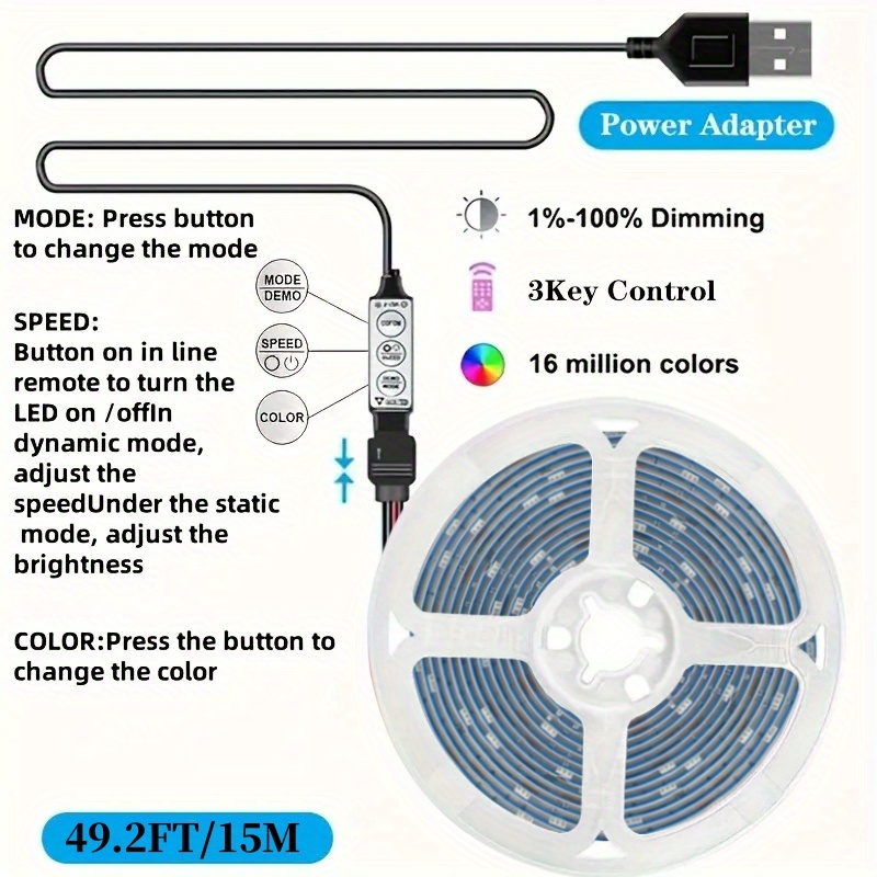 RGB LED ленти LTG‑GEE – управление с дистанционно и приложение, музикална синхронизация, USB захранване - Image 10