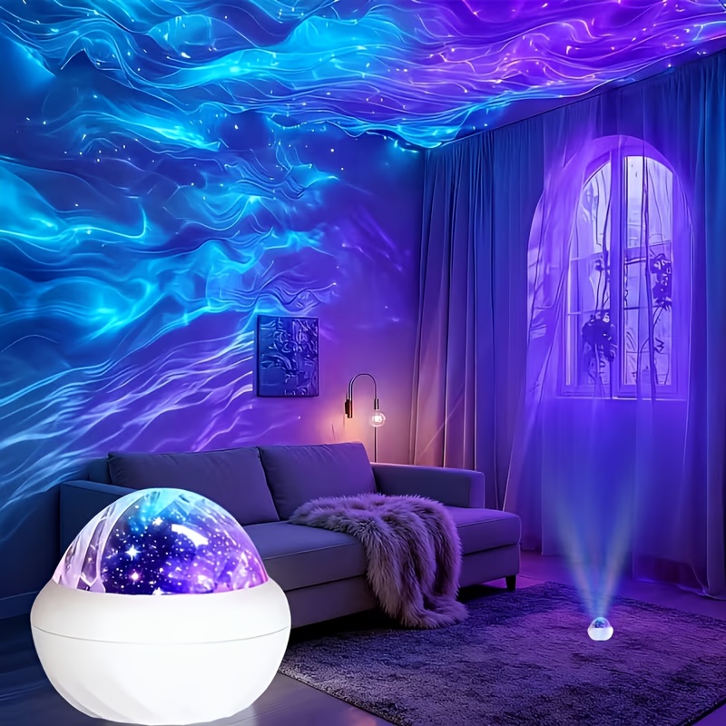 Aurora LED проектор YETHKE – многоцветна нощна лампа с дистанционно, 7 динамични режима, USB Plug‑and‑Play - Image 2