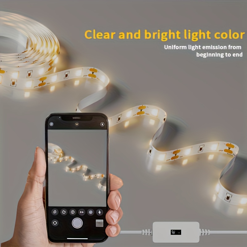 USB LED лента с движение активиране – топло/бяло осветление за дом, телевизор и интериорен декор - Image 4