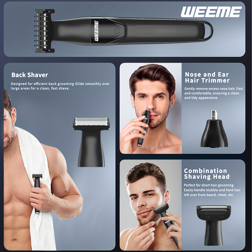 Универсален Тример WEEME 3-в-1 - Безболезнено Премахване на Косми, USB Зареждане - Image 9