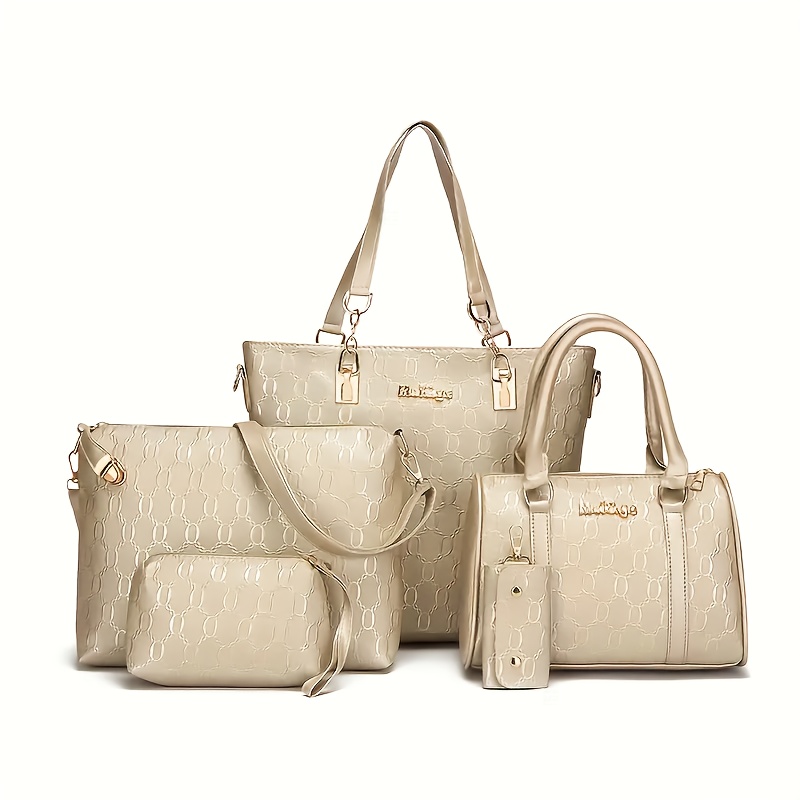 Комплект дамски чанти 5 части – чанта, раница, crossbody и портфейл - Image 7