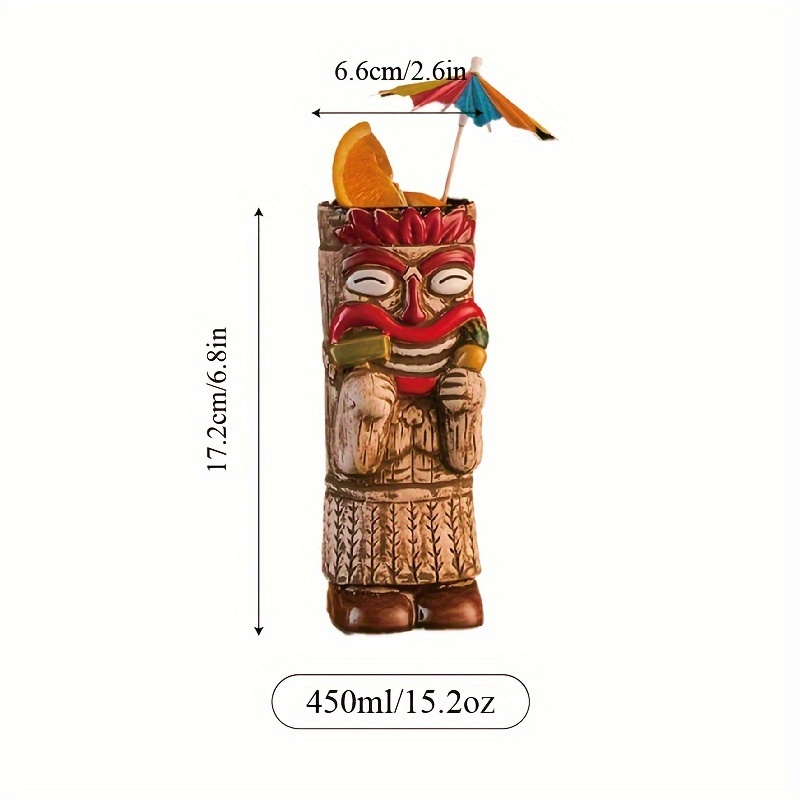 Чаша за коктейли Tiki – хавайски стил за бар и домашна употреба - Image 11