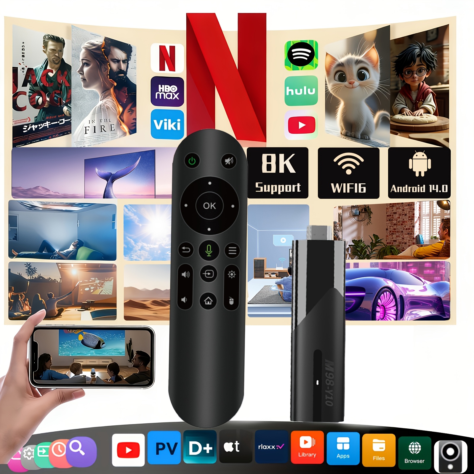 Android 14 Smart TV Box – 4GB RAM + 32GB, 8K поддръжка, AI гласов контрол и Dual WiFi