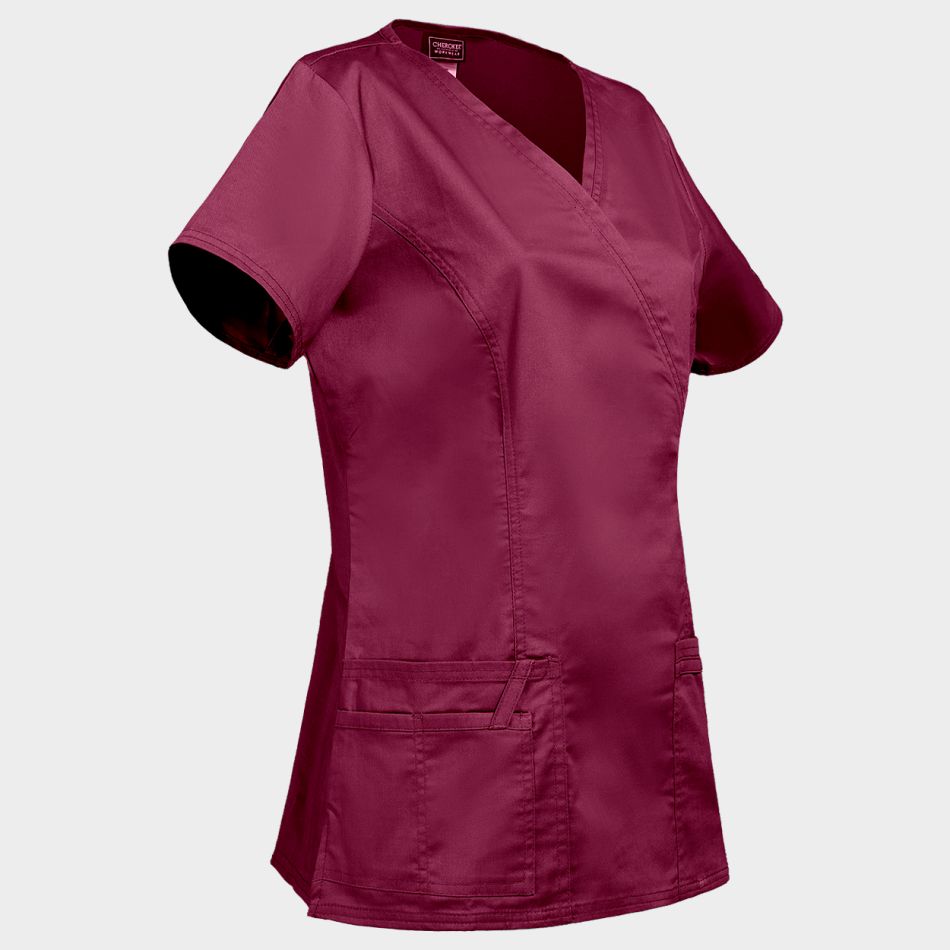 Дамска медицинска туника CHEROKEE WRAP BORDEAUX WWE4728 - Image 4