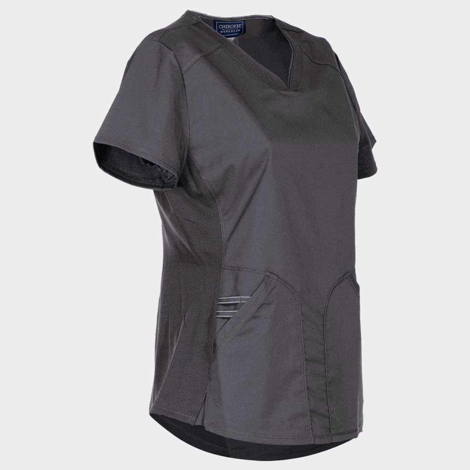 Дамска медицинска туника CHEROKEE V-NECK GREY WWE601 - Image 2
