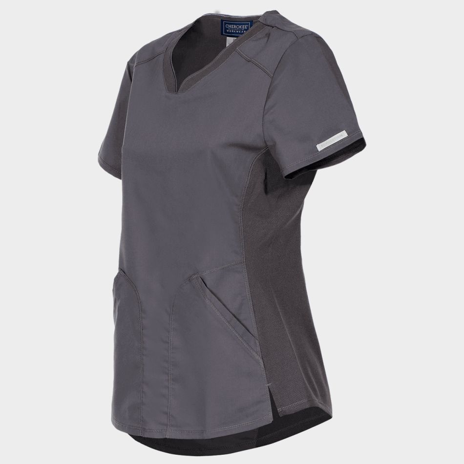 Дамска медицинска туника CHEROKEE V-NECK GREY WWE601 - Image 3