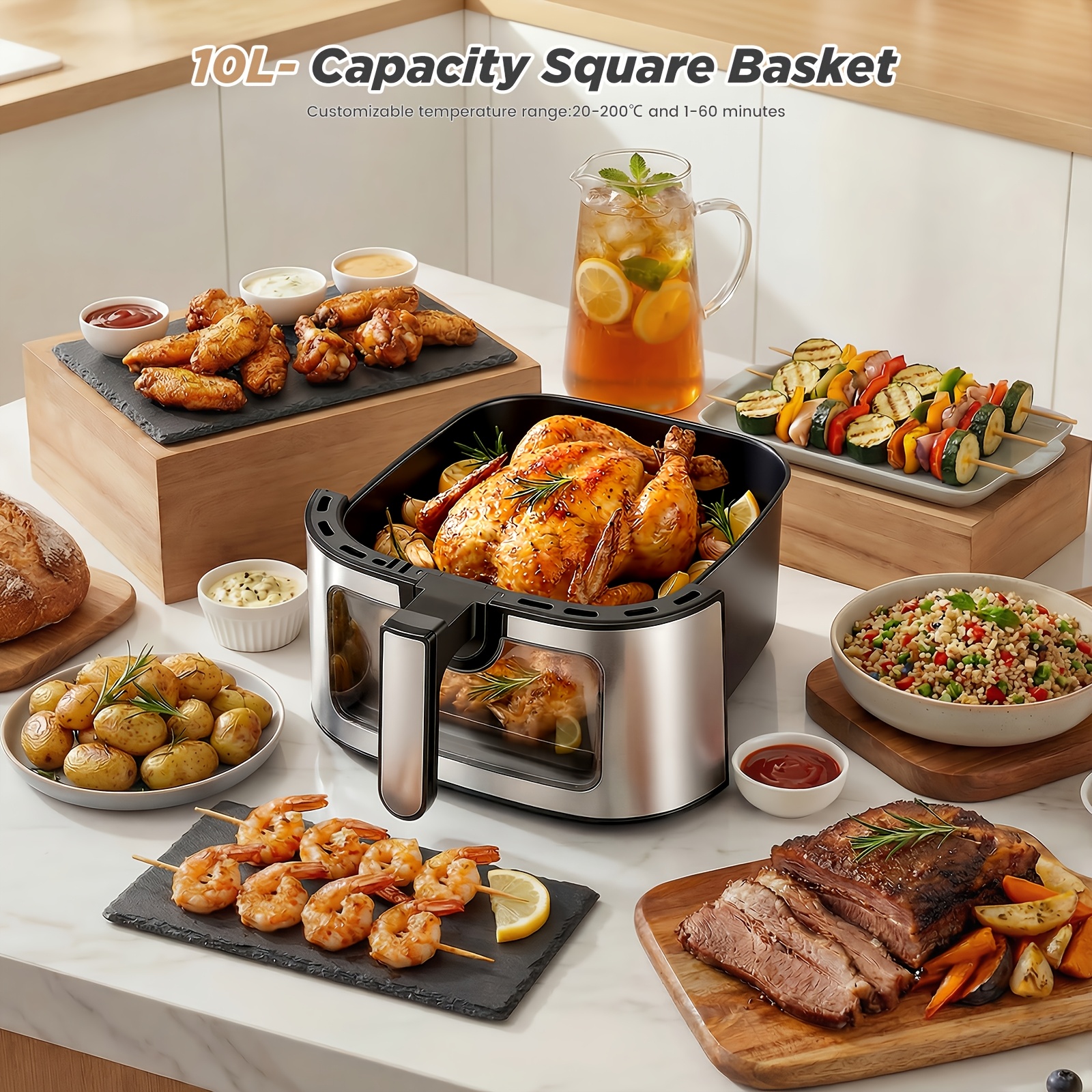 Air fryer Kehot 10L 2000W - фритюрник от неръждаема стомана 304 - Image 5