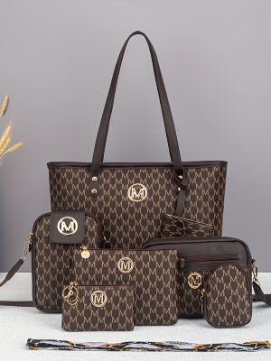 Комплект дамски чанти 7 части – тоут, раница, crossbody и аксесоари