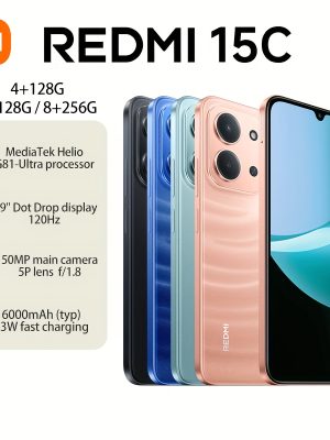 Xiaomi Redmi 15C 6GB+128GB Глобална версия – 6.9″ дисплей, 6000mAh батерия, 50MP AI двойна камера, 33W бързо зареждане, тънък дизайн 7.99mm