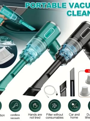 Ръчна безжична прахосмукачка 3.5KPa – тиха с USB бързо зареждане за дом и кола