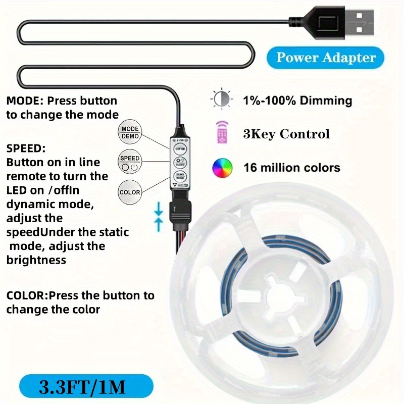 RGB LED ленти LTG‑GEE – управление с дистанционно и приложение, музикална синхронизация, USB захранване - Image 12