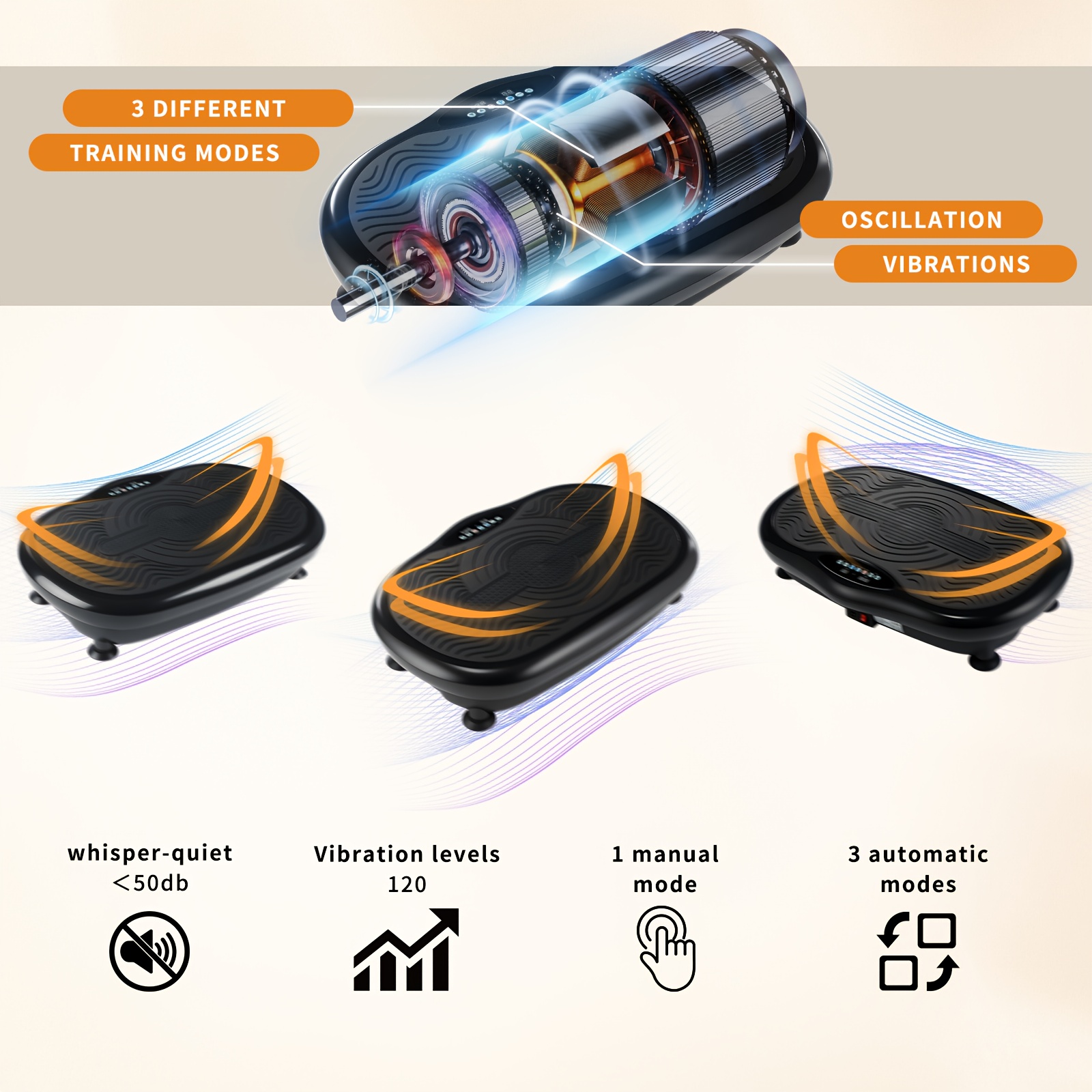 Фитнес вибрационна плоча 200W – платформа за домашни тренировки - Image 3