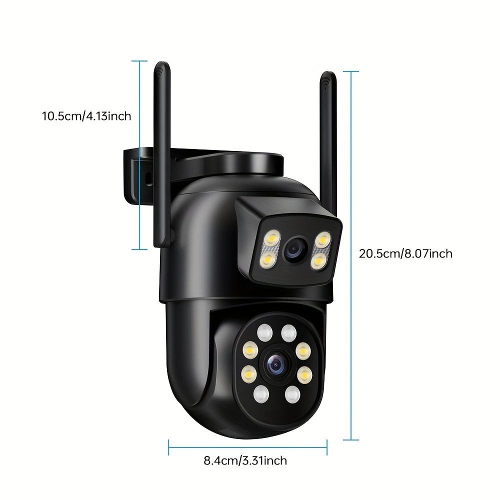 Външна Wi-Fi Камера с Двойни Обективи - 2.4G/5G, PTZ, 355° Панорама, AI Проследяване - Image 3