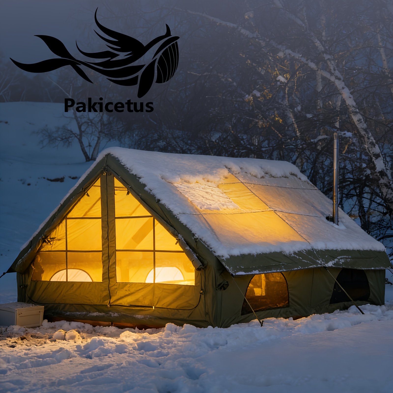 PAKICETUS Надуваема палатка 4-6 души – Луксозна семейна палатка с мансарден прозорец и бърза сглобка за 4 сезона - Image 18