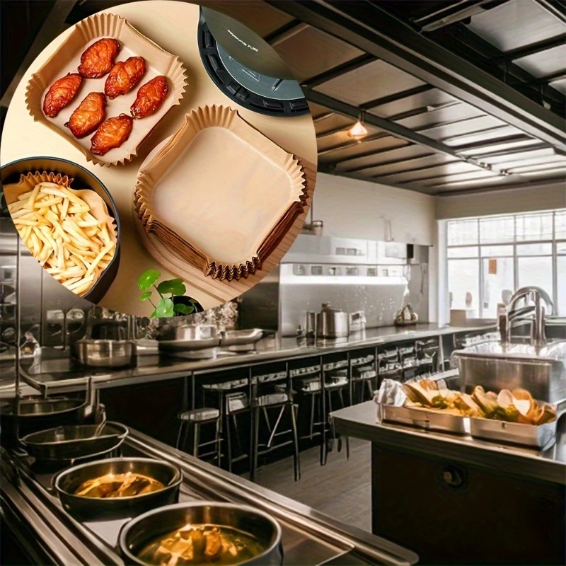 Хартиени подложки за air fryer 50/100 бр - незалепващи пергаментни форми - Image 8