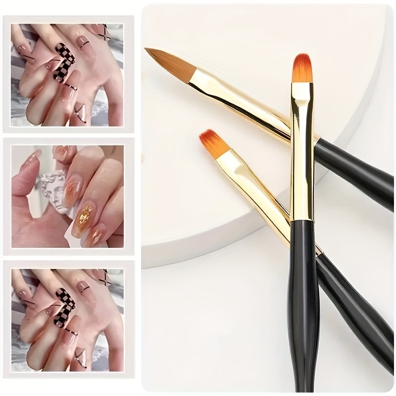 Комплект четки за nail art 3 бр – двойни четки за рисуване на нокти - Image 2