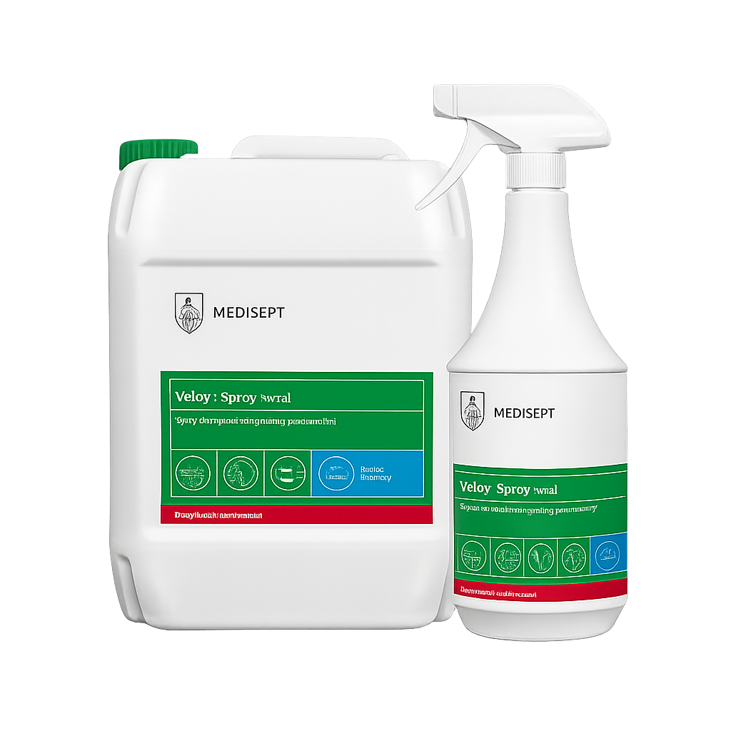 Дезинфектант за Бърза Дезинфекция на Повърхности | Medisept | Velox Spray – 1 л / 5 л
