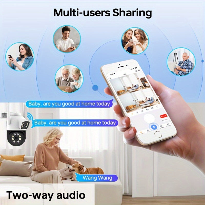 WiFi Камера за Дом и Офис - Двойна Леща, PTZ Технология, 1920P, Стерео Аудио и Smart Аларма - Image 8