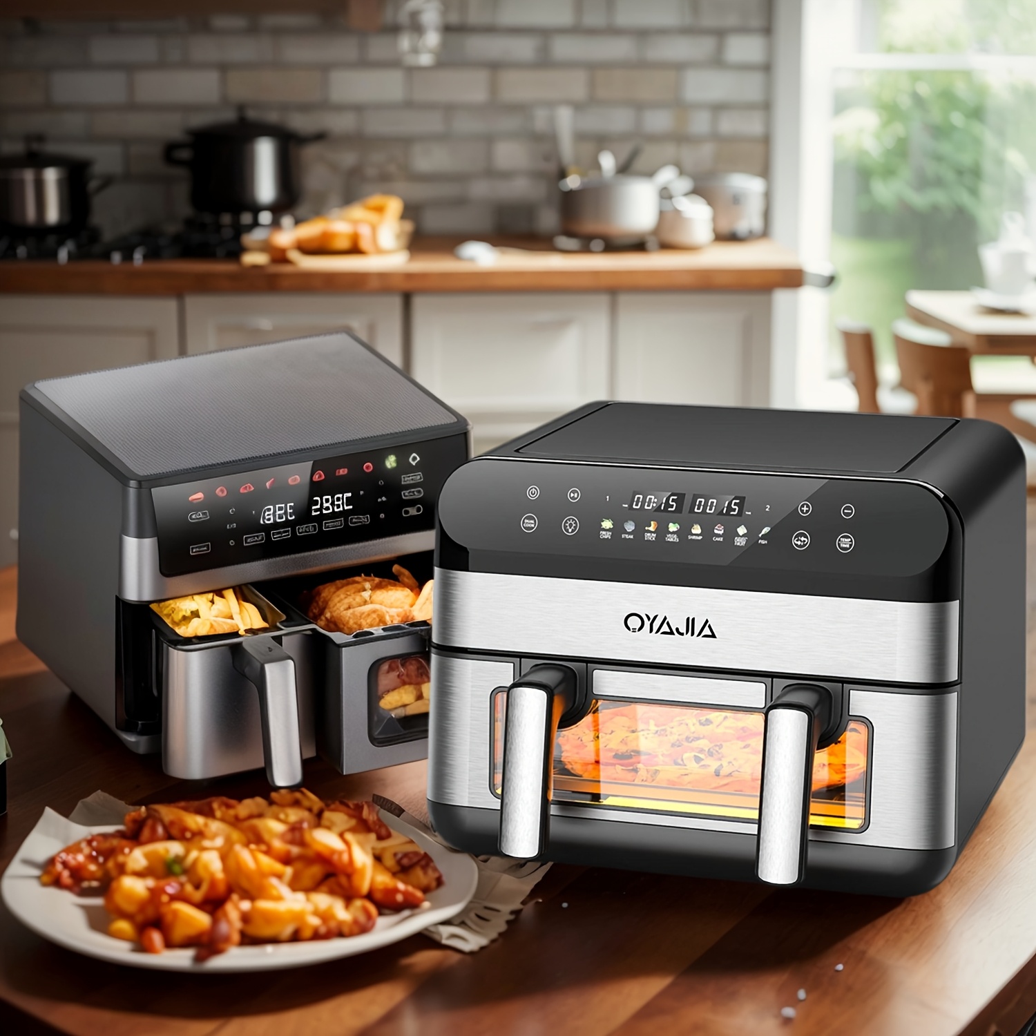 Air fryer 10/11L - фритюрник с двойни кошници и дигитален тъчскрийн