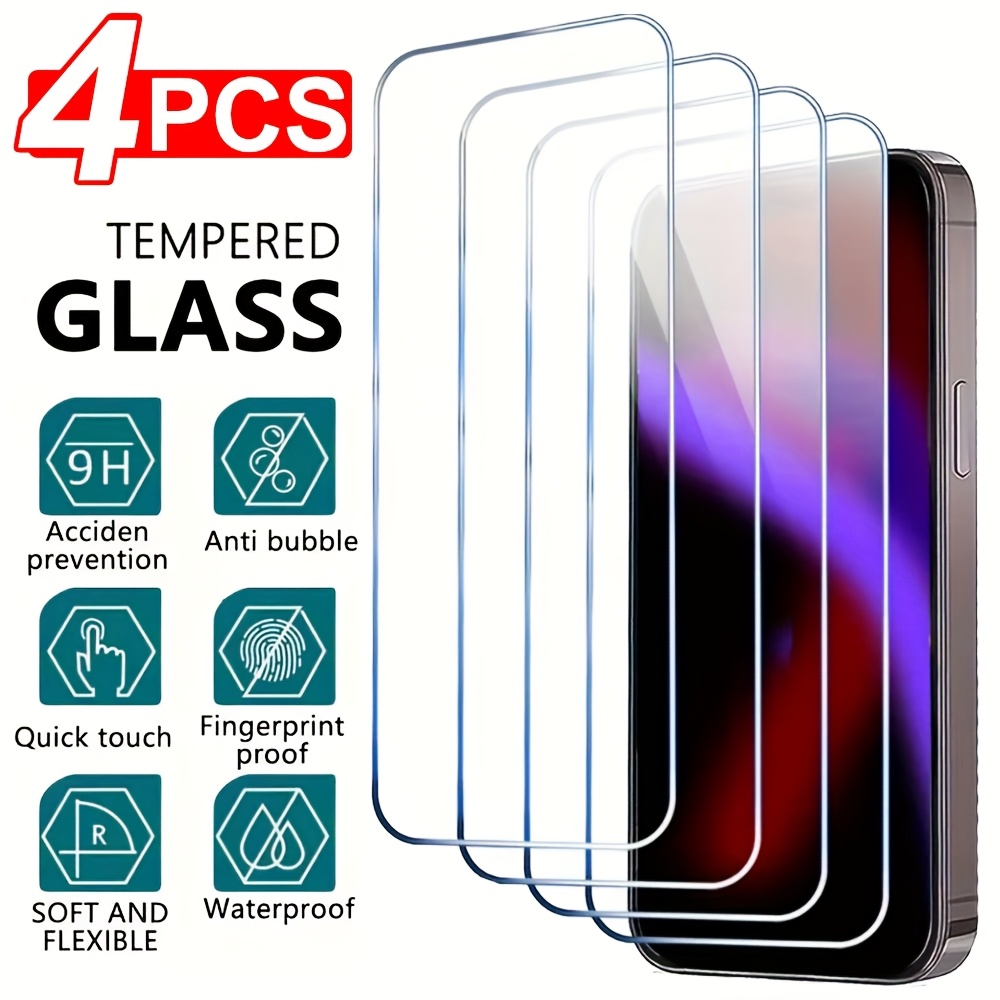 4 бр. HD закалено стъкло за iPhone 11–17 Pro/Pro Max/Plus – защитно стъклено фолио - Image 3