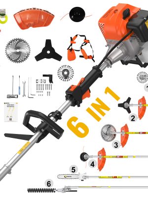 Conentool 52CC бензинов тример 2/6-в-1 – Мултифункционален градински инструмент с телескопична дръжка