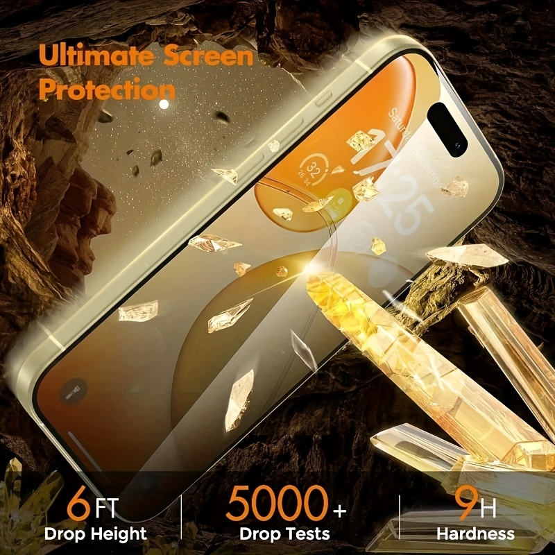4 бр. закалено стъкло за iPhone – пълно покритие, 9H+, Ultra HD, анти‑подслушване - Image 3