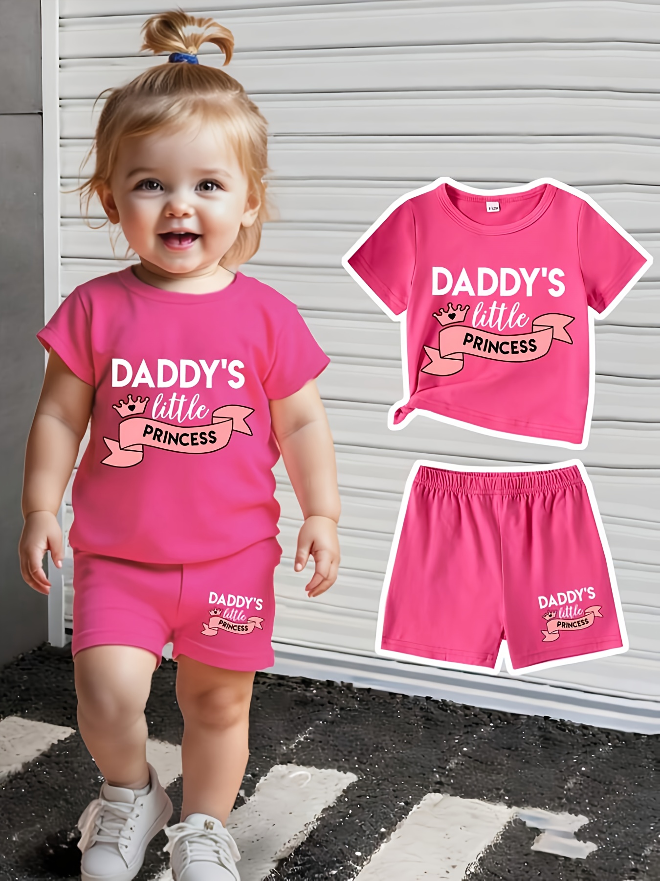 Бебешки комплект „Daddy’s Little Princess“ – тениска и шорти, пролет/лято - Image 2