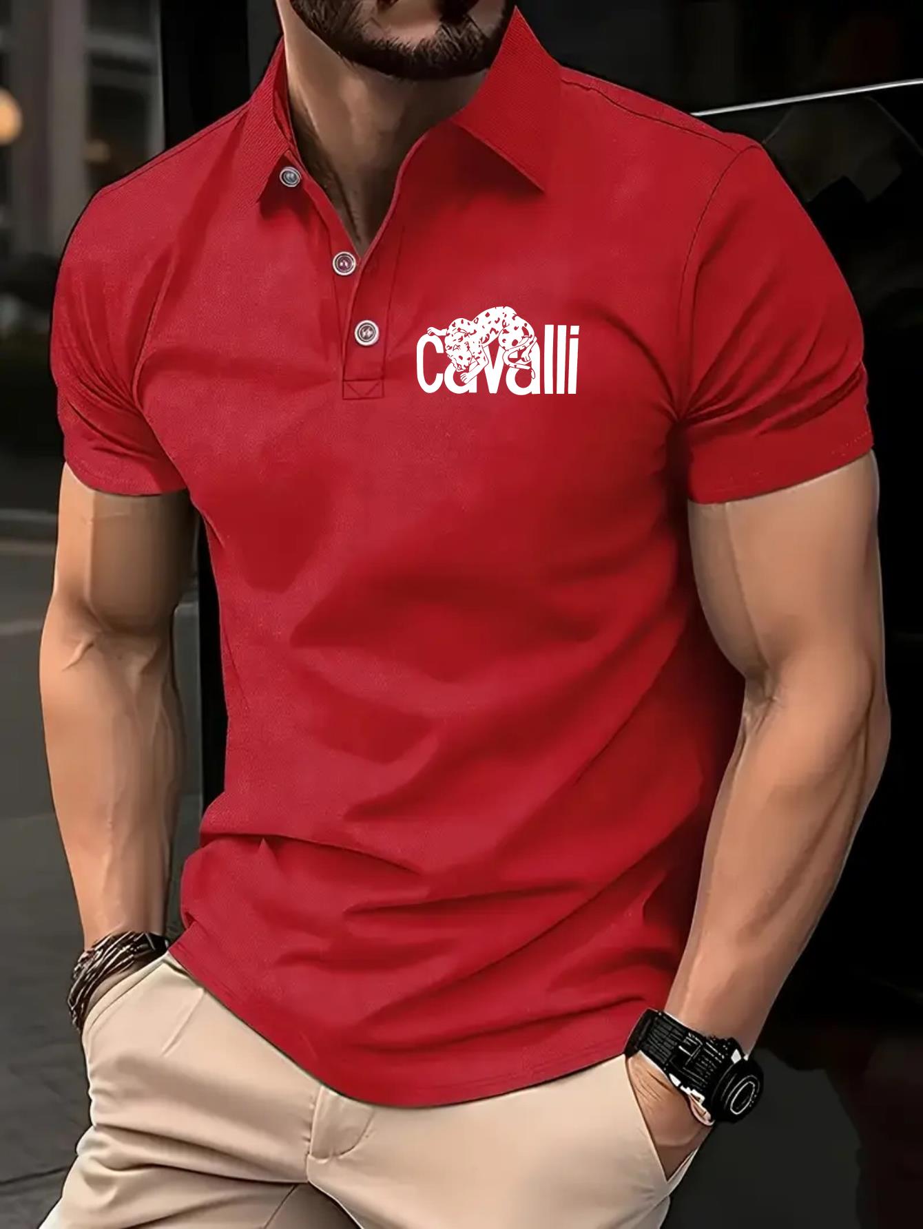 Мъжка поло тениска Cavalli – леопардов принт, лятна и дишаща - Image 8