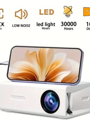 Мини HD проектор за вътрешна употреба – 200 ANSI, 1080p, дистанционно управление и USB захранване