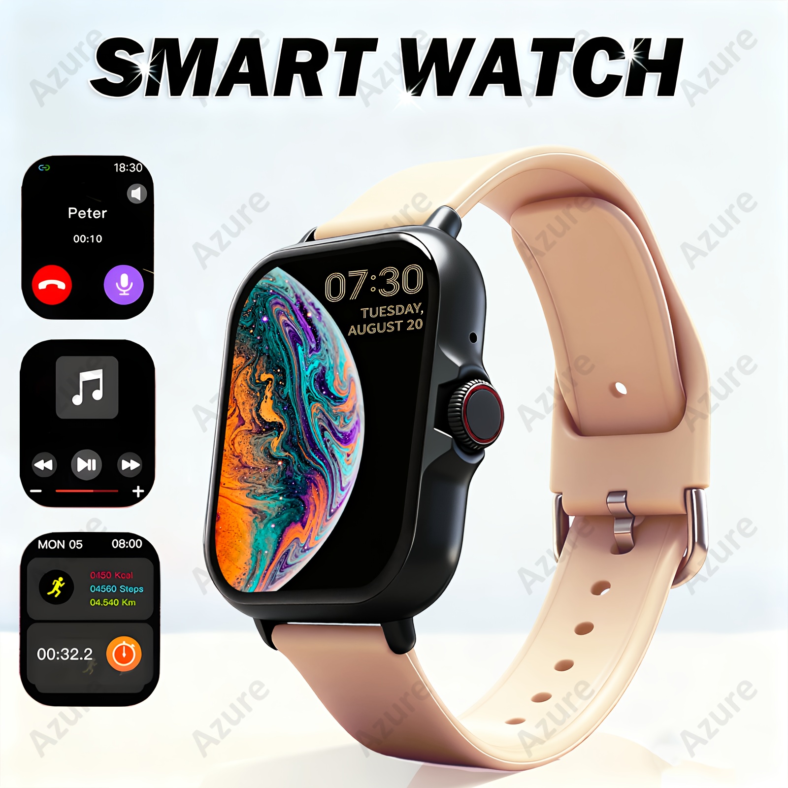 Унисекс смарт часовник - 1.83" Full Touchscreen, безжични разговори, известия, спортни режими, дистанционно управление на камера и музика - Image 11