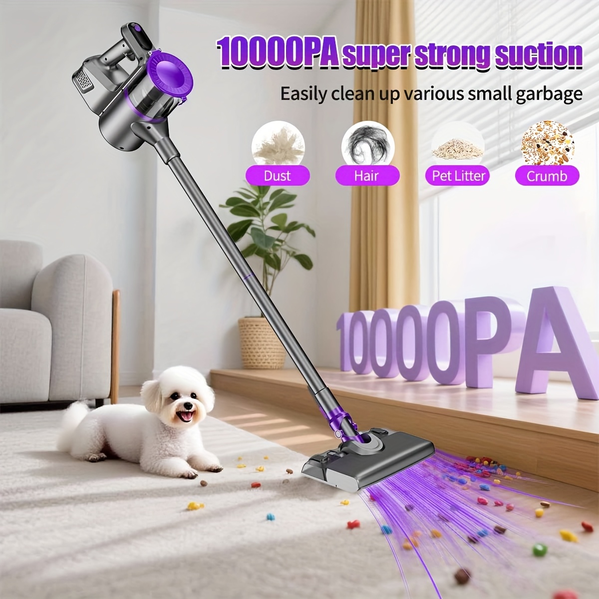 Прахосмукачка 4 в 1 10000Pa - с 360° четка против заплитане и тих режим - Image 7