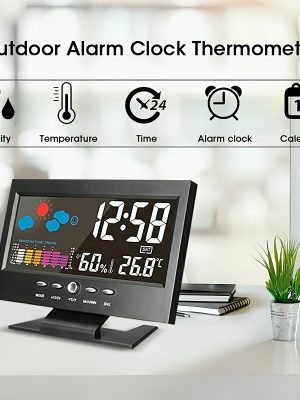 Смарт LED часовник с календар и температурен сензор – безшумен, подходящ за спални и офиси