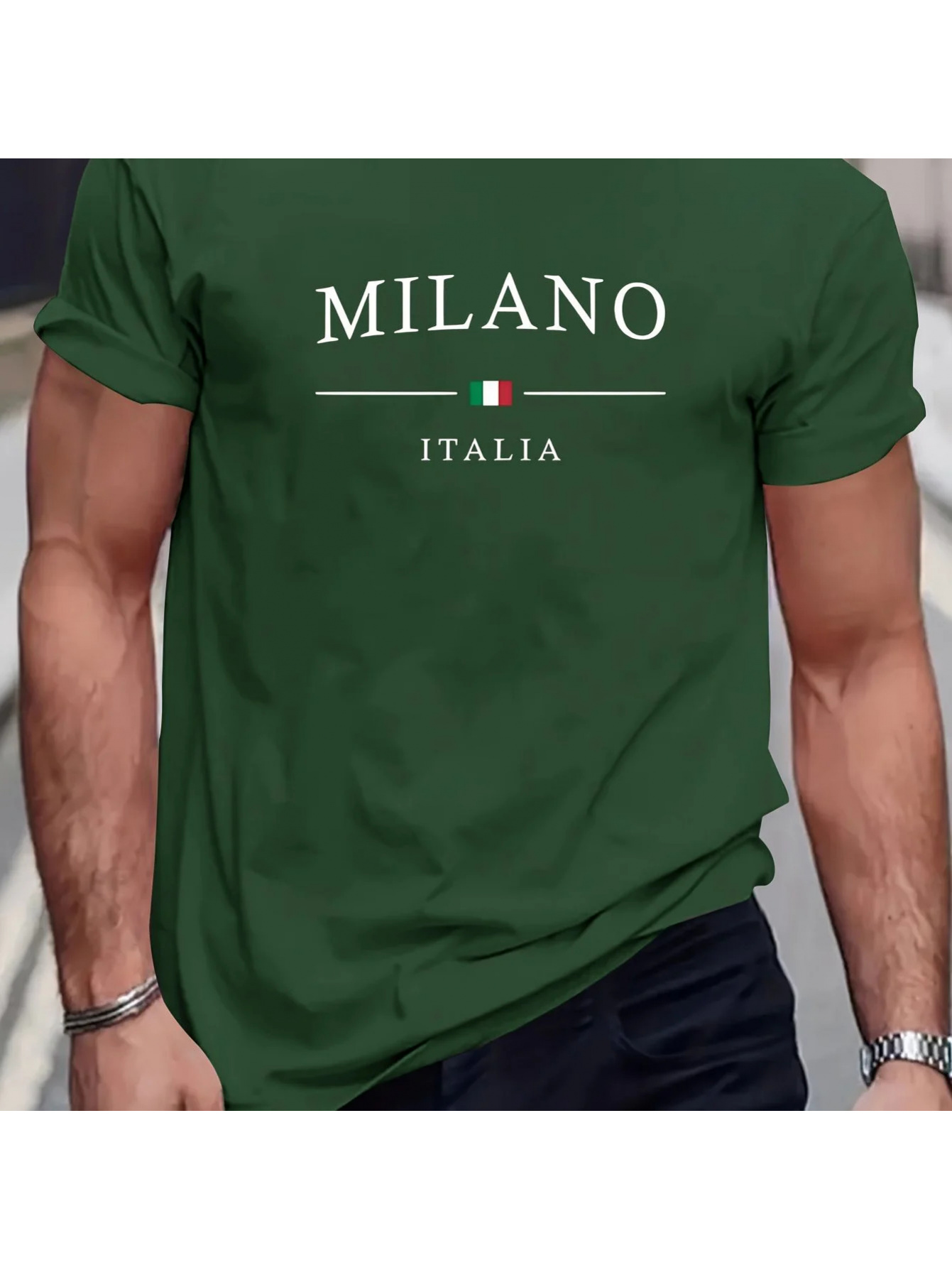 Мъжка лятна мода MILANO с принт на букви, свободна кройка, голям размер, удобна тениска с къс ръкав и кръгъл яка, ПЛЮС РАЗМЕР - Image 4