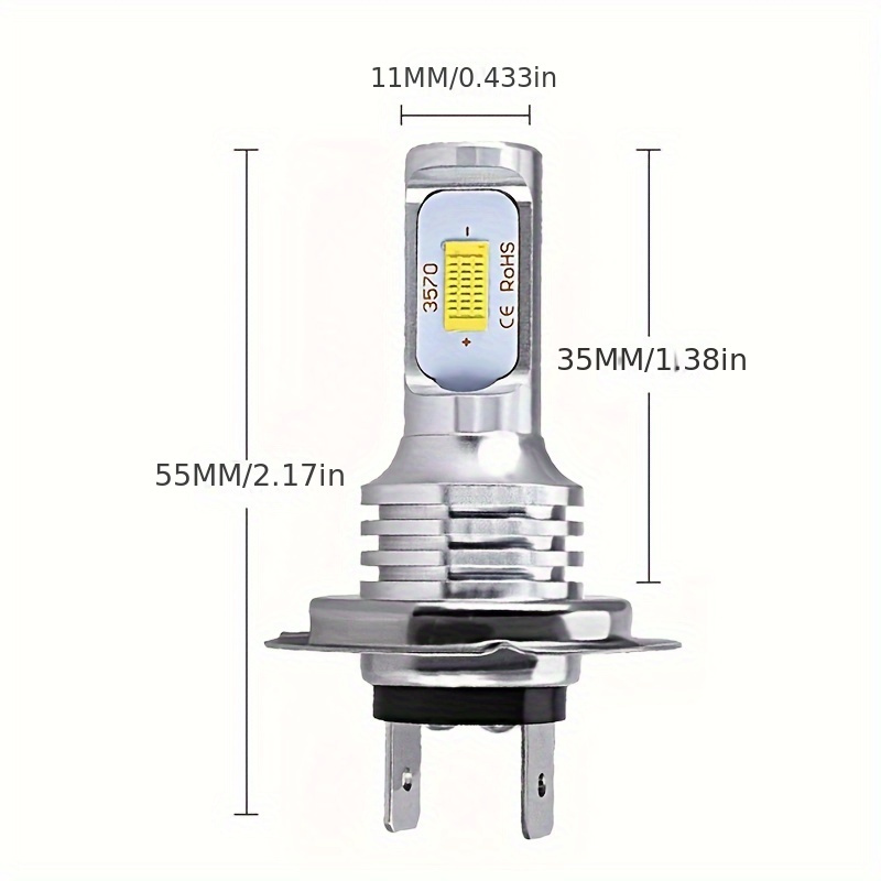 Автомобилни LED Фарове H7 – 2 Бройки, Мъгла, DRL, 12V, 6000K Светлина - Image 6