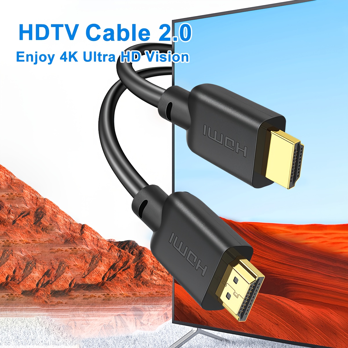 4K HDTV кабел 2.0/1.4 – мъжки към мъжки, HDR, 3D, ARC, HDCP 2.2, за конзоли и телевизори - Image 12