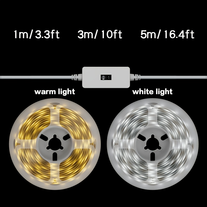 USB LED лента с движение активиране – топло/бяло осветление за дом, телевизор и интериорен декор - Image 2