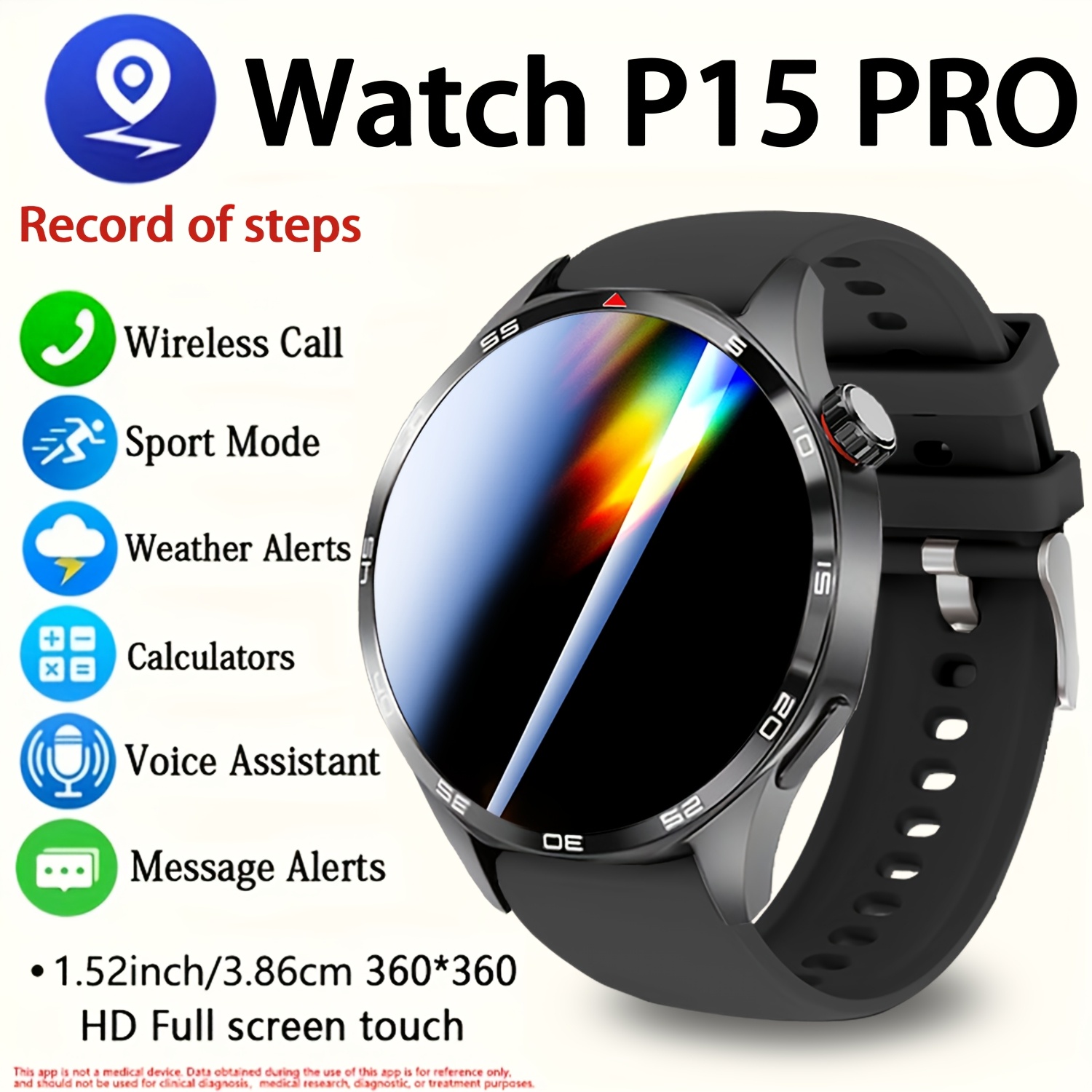 ERUN P15 PRO смарт часовник 2026 с GT6 PRO циферблати и безжично обаждане - Image 3