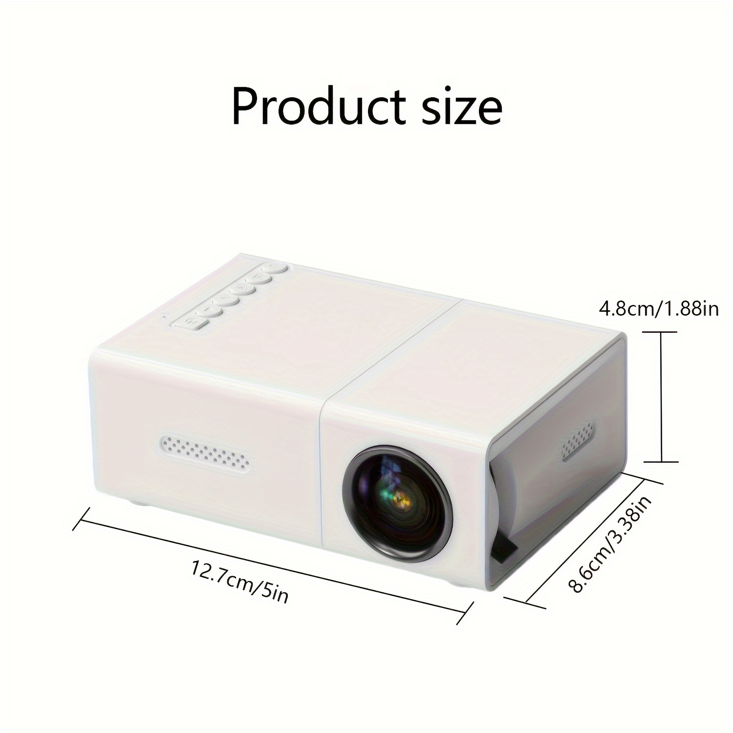 Мини преносим LED проектор – 240P резолюция, поддръжка на 1080P, USB захранване, компактен дизайн - Image 5