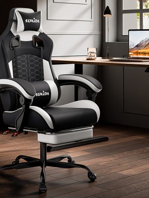Ергономичен геймърски стол – esports стол с поставка за крака
