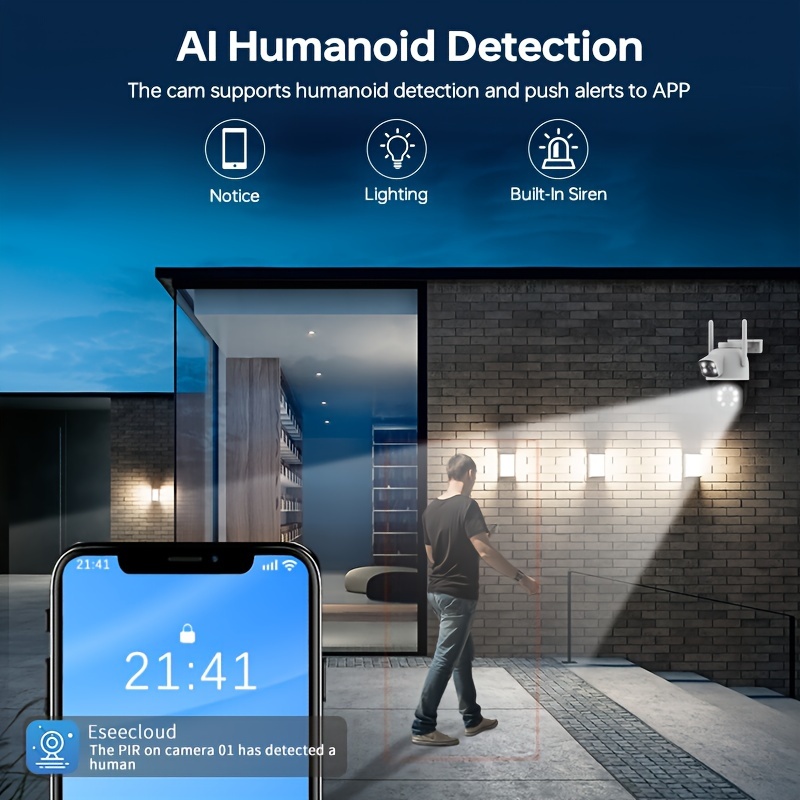 WiFi Камера за Дом и Офис - Двойна Леща, PTZ Технология, 1920P, Стерео Аудио и Smart Аларма - Image 6