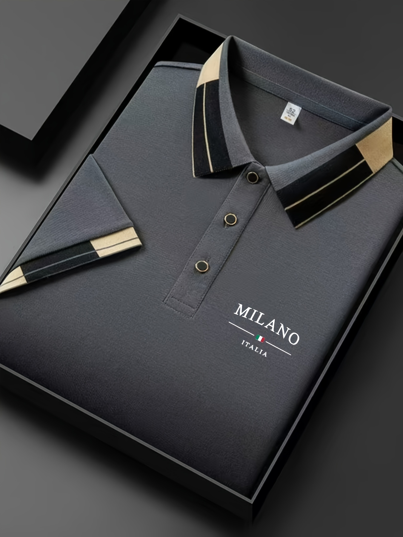 Мъжки POLO тениски MILANO ITALIA – regular fit, ревер яка с копчета, идеални за ежедневие и почивка - Image 2