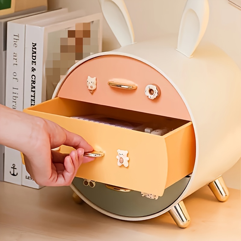Кутия за съхранение на козметика с тематика на заек – голям капацитет и многофункционален дизайн - Image 10