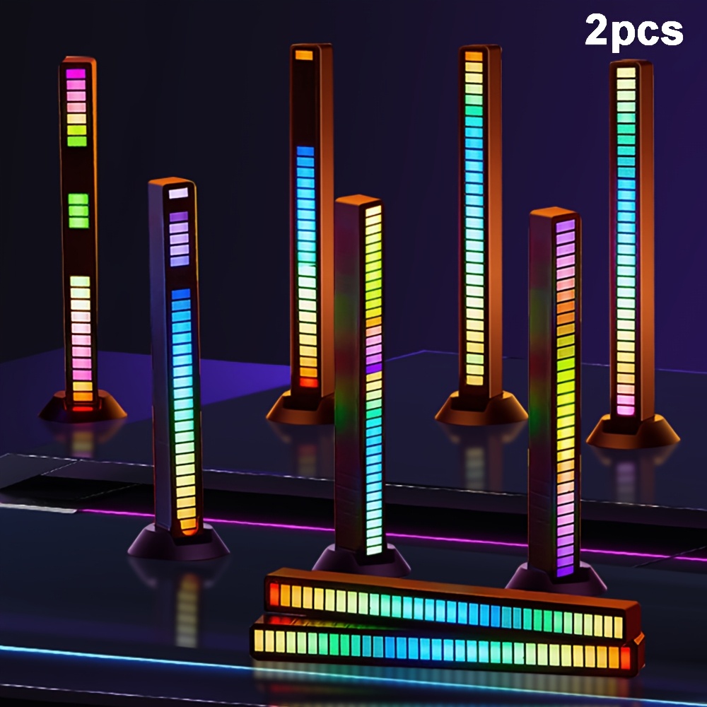 Комплект 2 RGB звук‑реактивни LED светлини HOTU – USB зареждане, идеални за гейминг и парти атмосфера - Image 8