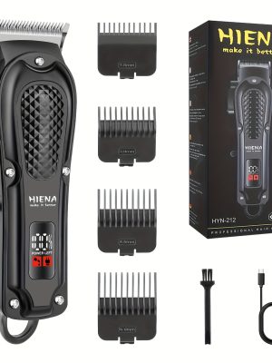 ХИЕНА Професионална Машина за Подстригване – LCD Дисплей, USB Зареждане, Литиева Батерия 18650