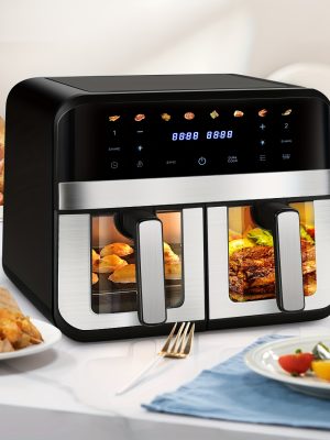 Air fryer 2×4.5L – двоен фритюрник с таймер и неръждаема стомана