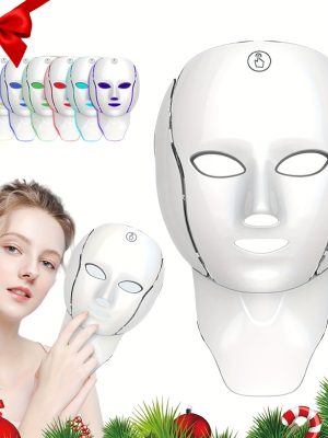 Маска за лице и шия с LED светлина 138 Pearl – Домашна грижа на салонно ниво, 7 режима