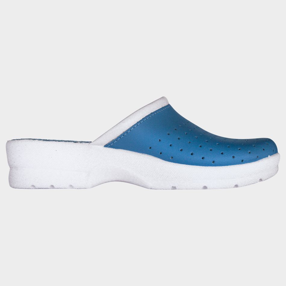 GF LADY LIGHT BLUE | Дамско Сабо от Естествена Кожа | Перфориран Дизайн и Текстилна Подплата | Goldenfit