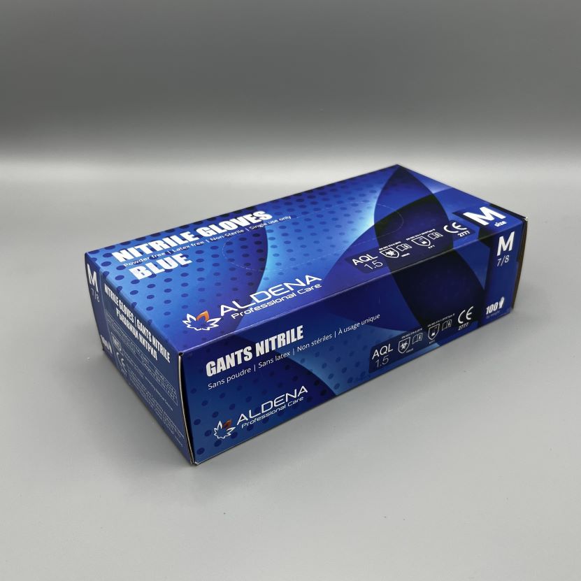 Нитрилни ръкавици сини ALDENA 3 гр – 100 бр - Image 2