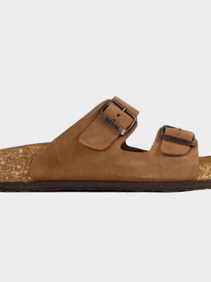 LEON LADY BROWN SUEDE | Дамски Чехли от Естествена Кожа | Анатомична Гел Стелка | Комфорт и Стил